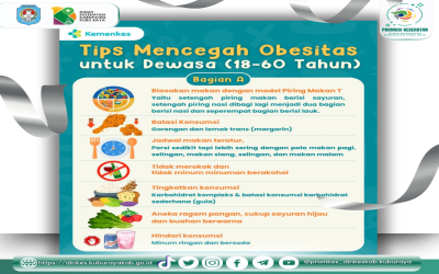 Tips Mencegah Obesitas Usia Dewasa (18-60) (29/8)