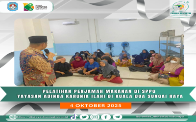 Pelatihan Penjamah Makanan di SPPG Yayasan Adinda Karunia Illahi Kuala Dua Sungai Raya